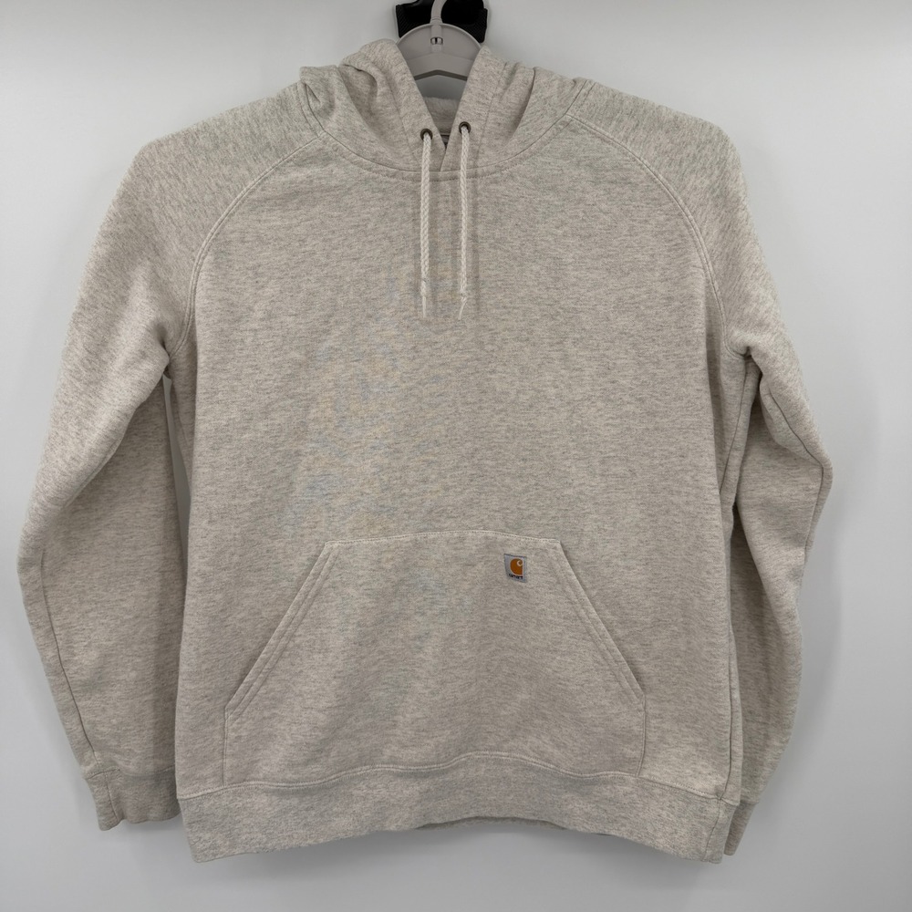 Carhartt Womens WK013 OLH Oatmeal Heather Grey Pullover Hoodie Sweatshirt Medium